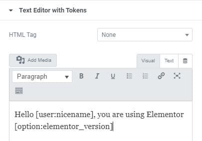 Dynamic.ooo Text Editor with Tokens